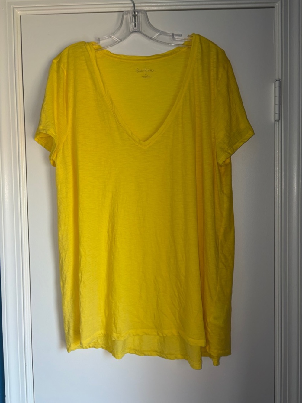 Lilly Pulitzer Yellow Etta V-Neck Short Sleeve Tee